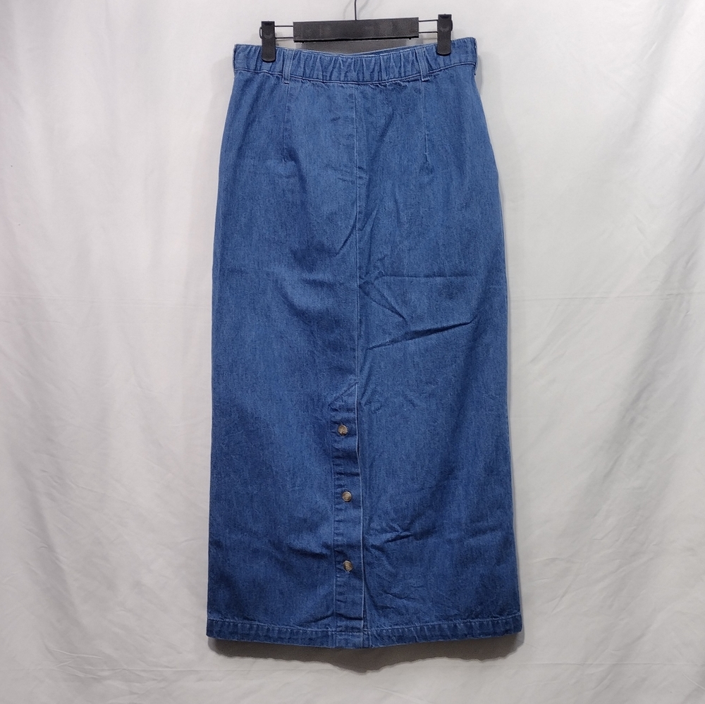 Vintage Denim Maxi Skirt Women's 8 Blue Retro 90s Y2K - Picture 4 of 7